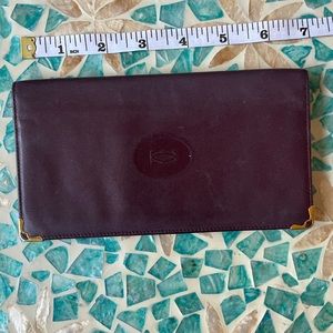 Authentic Cartier Burgundy Red Leather Long Wallet bifold  Excellent Condition